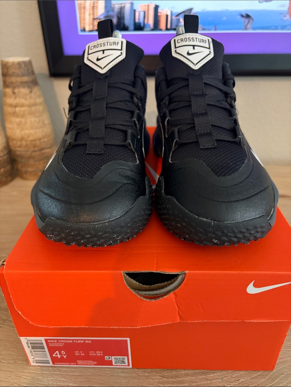 Nike Cross Turf BG Youth Black Athletic Turf Shoes